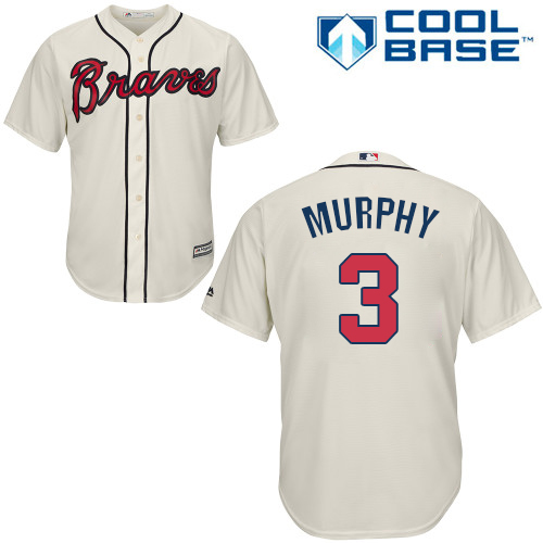 Braves #3 Dale Murphy Cream Cool Base Stitched Youth MLB Jersey - Click Image to Close